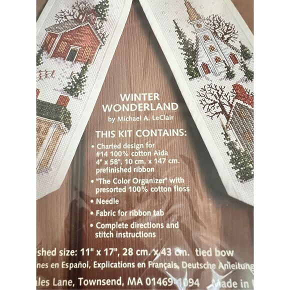 NEW SEALED JCA Inc BOW TIES FRONT DOOR BOW WINTER WONDERLAND 17" Long #08100 - Picture 3 of 4